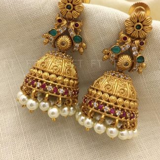 Matte Finish Traditional Jhumkas