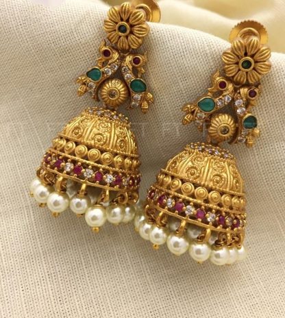 Matte Finish Traditional Jhumkas