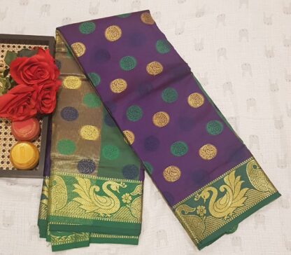 Purple and Green Saree
