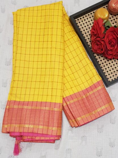 Yellow and Pink Saree