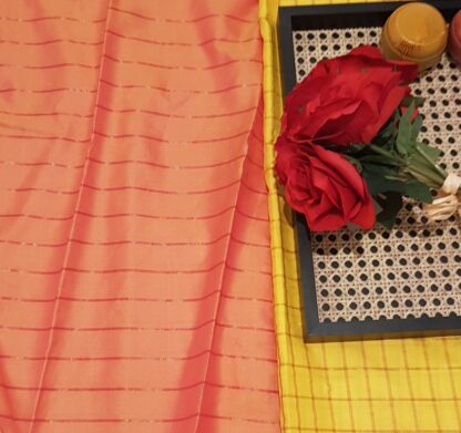 Yellow and Pink Saree - Image 2