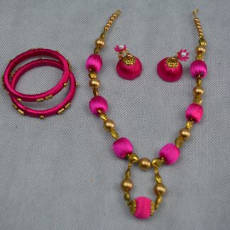 Kids Thread Bangles with Necklace and Earring