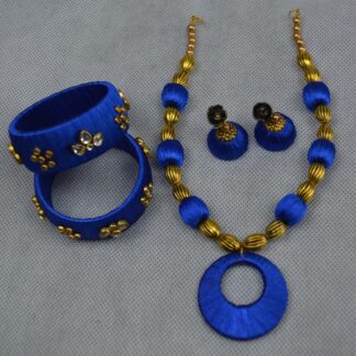 Kids Thread Bangles with Necklace and Earring